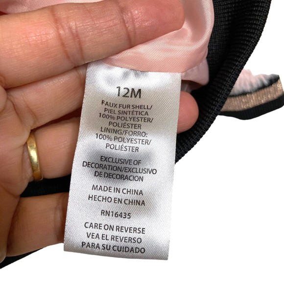 Tahari Baby Girl 12 months Pink Faux Fur Full Zip Jacket Sherpa - Picture 8 of 9